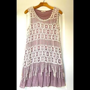 Plum & Cream overlay knee length dress